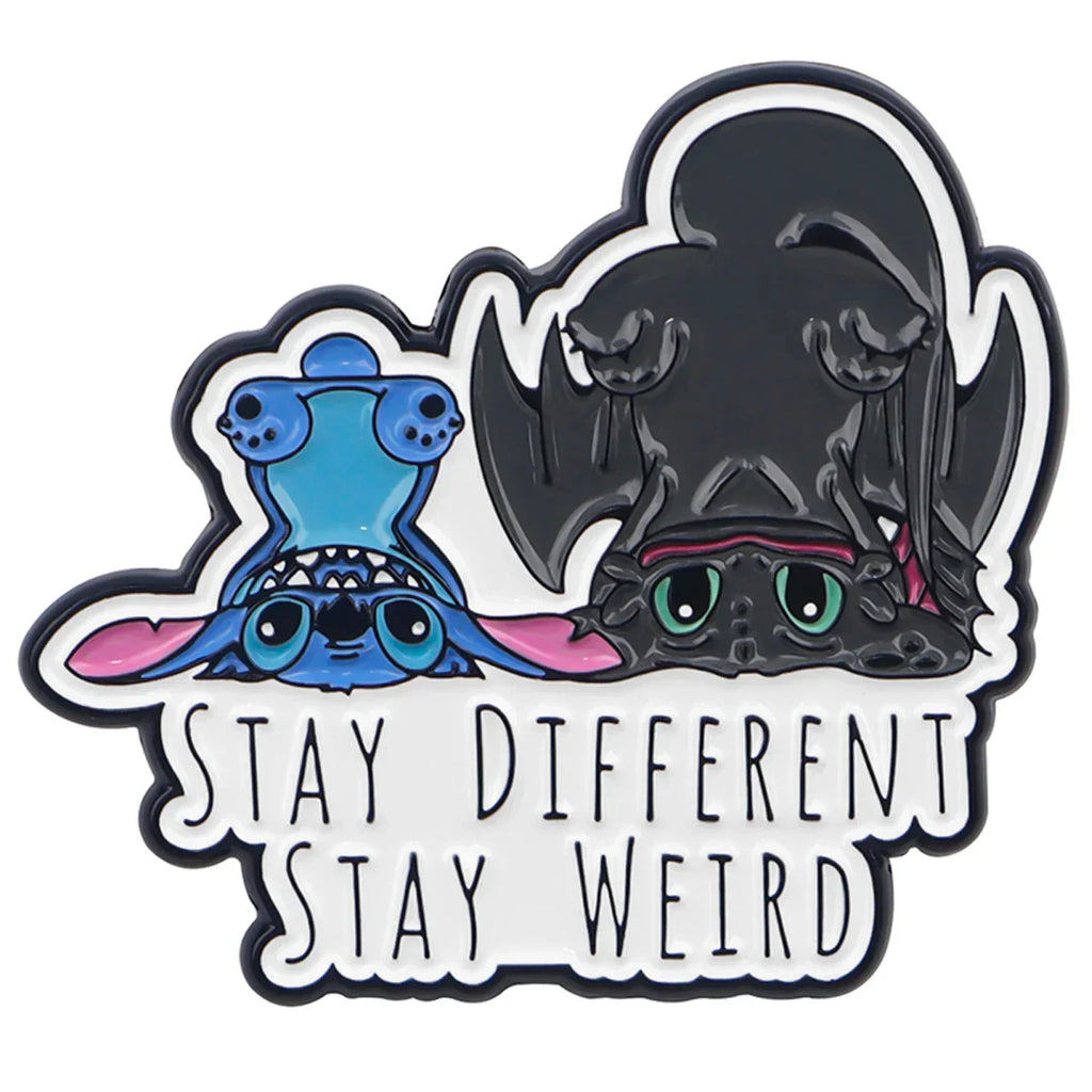 Stay Different Stay Weird Stitch Enamel Pin 1