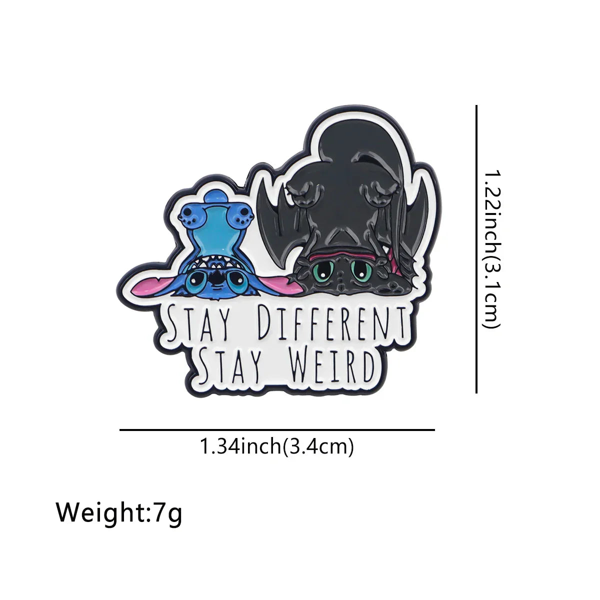 Stay Different Stay Weird Stitch Enamel Pin 1