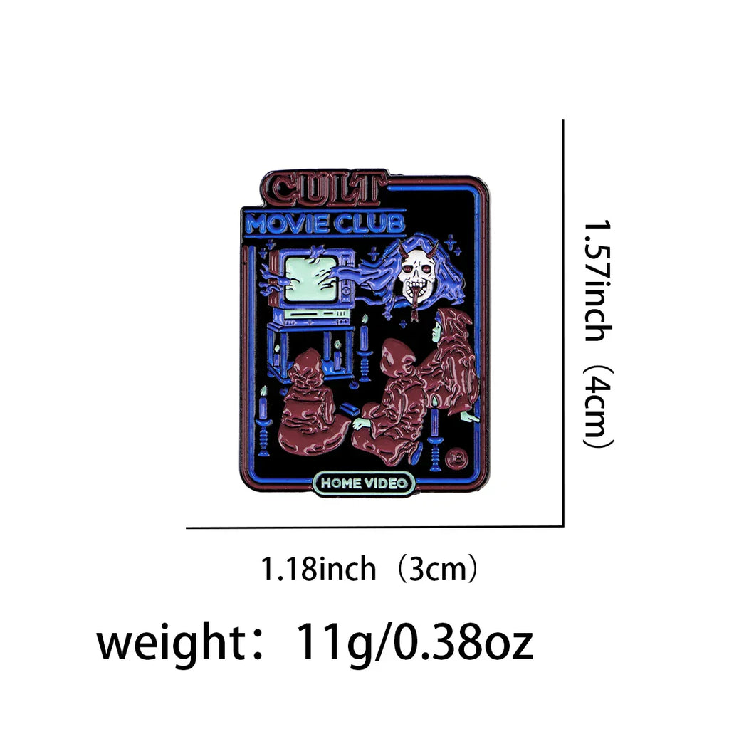 Horror Movie Lapel Pins for Backpacks Brooches for Women Halloween Enamel Pin Fashion Jewelry Clothing Accessories
