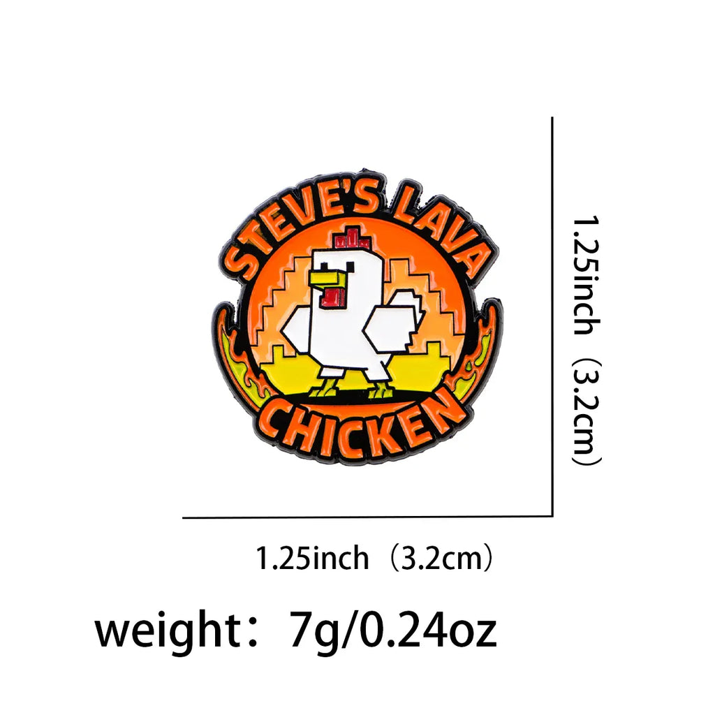 Cartoon Pixel Chicken Enamel Pin Game Brooch Pines Lapel Pins Badge on Backpack Clothing Accessories Fashion Jewelry
