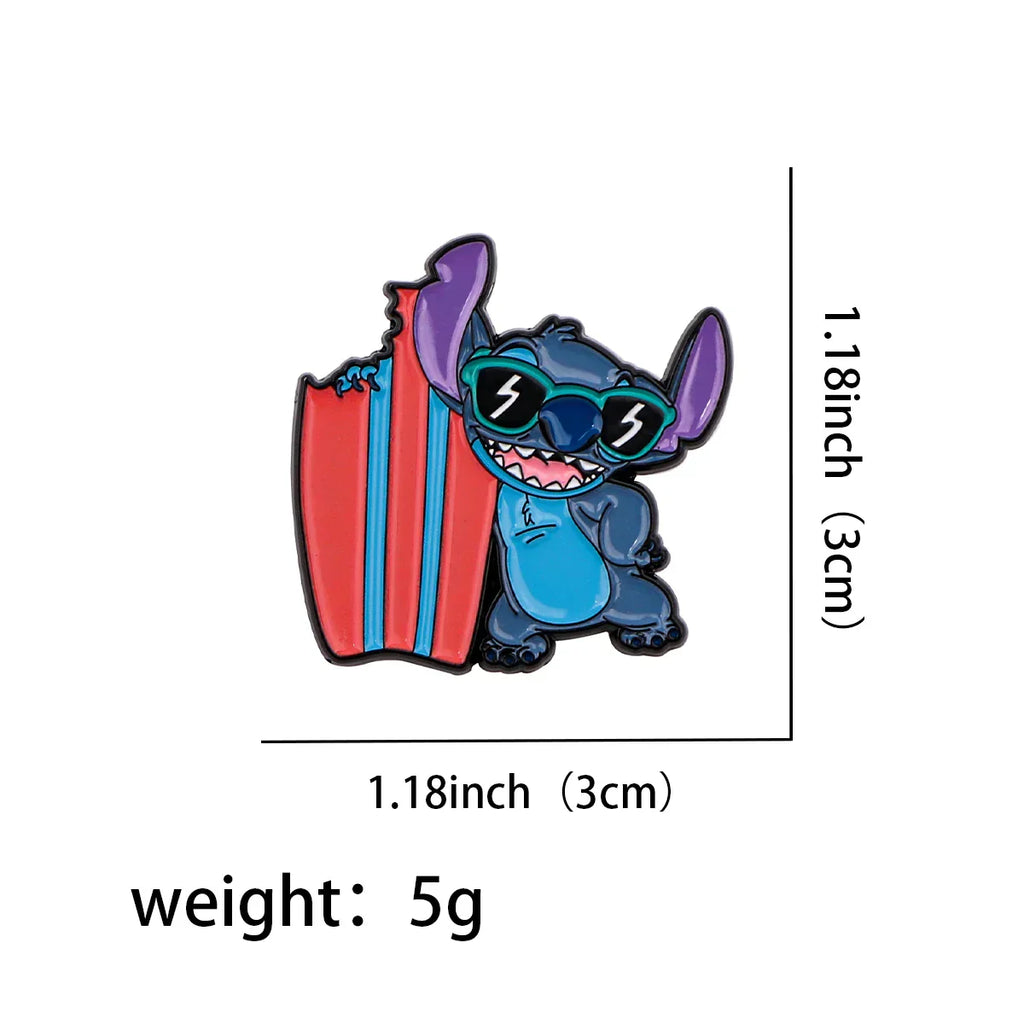 Stitch Surf Board Enamel Pin 1 / MULTI