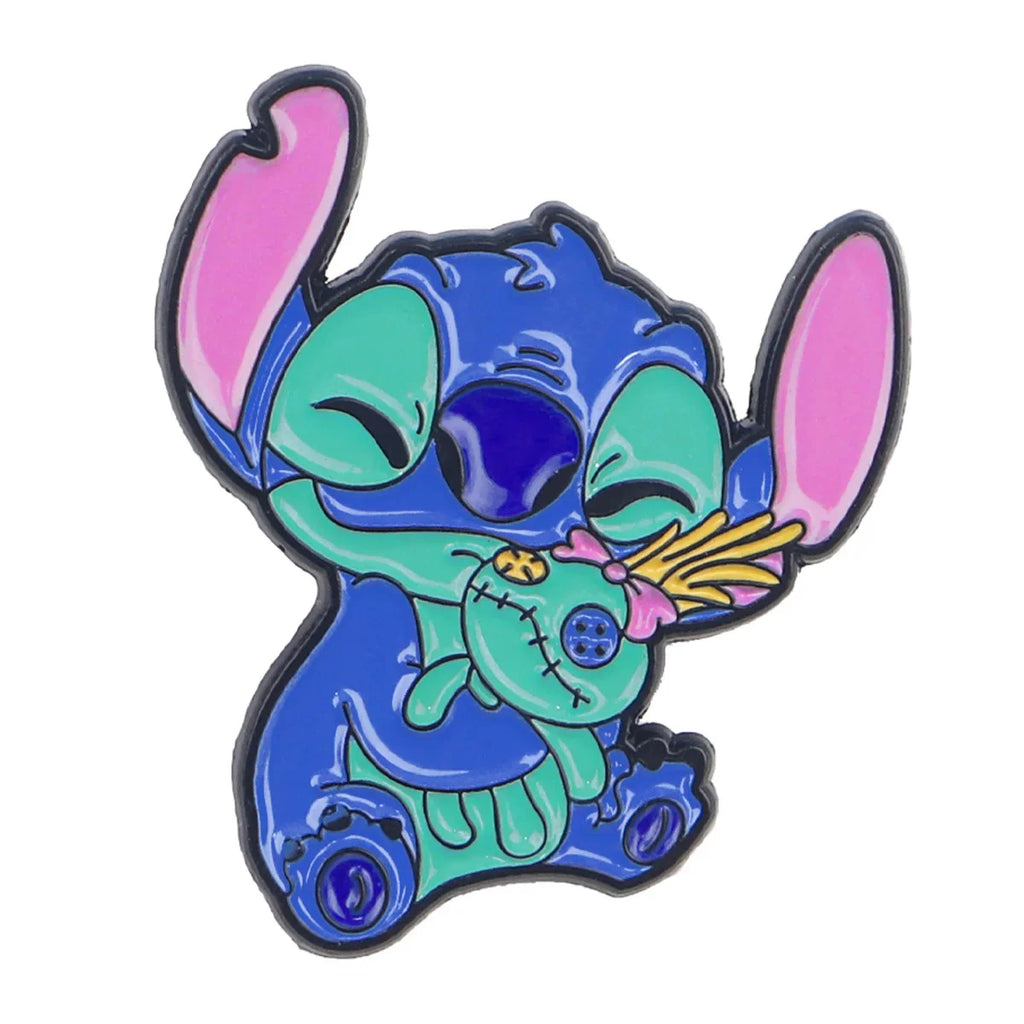 Stitch with a Baby Doll Enamel Pin 1