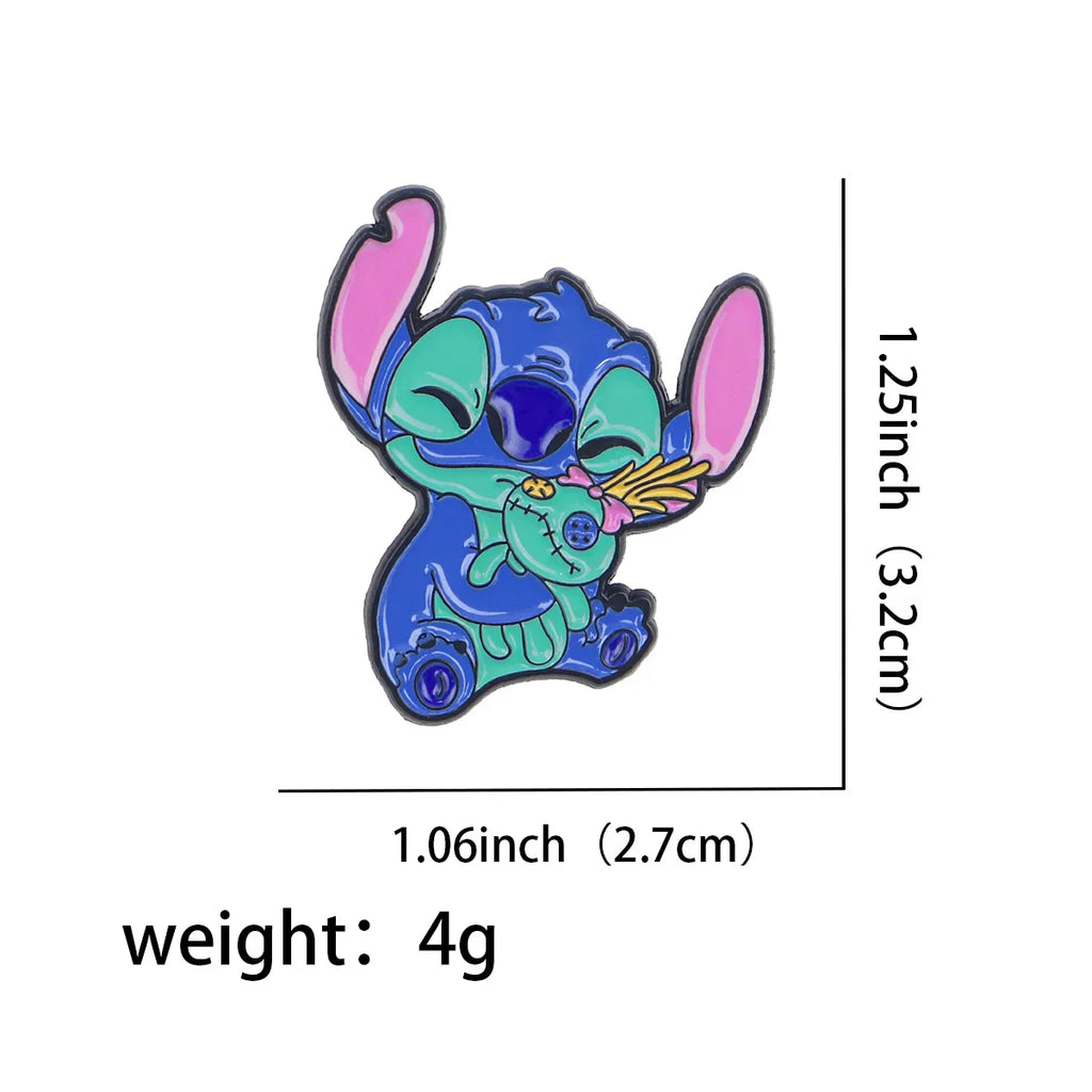 Stitch with a Baby Doll Enamel Pin 1
