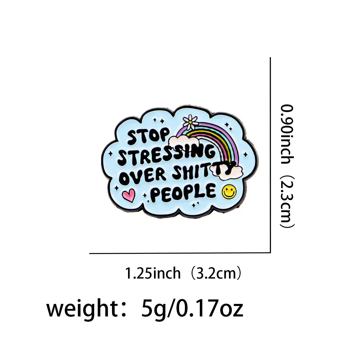 Rainbow Enamel Pin Mental Health Brooch Pines Lapel Pins Badge on Backpack Clothing Accessories Inspirational Jewelry