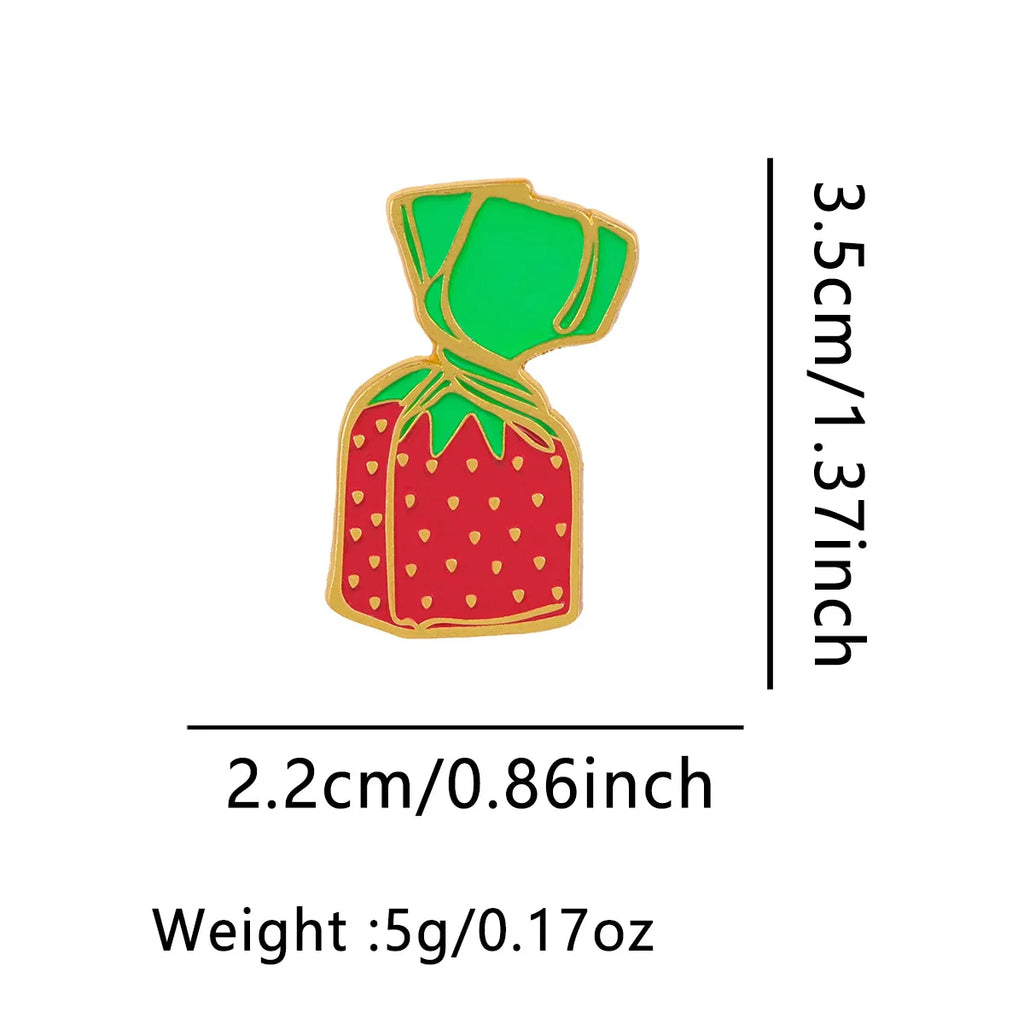 Strawberry Enamel Pin Lapel Pins for Backpacks Candy Brooches for Women Fashion Jewelry Accessories Friends Gift - 1