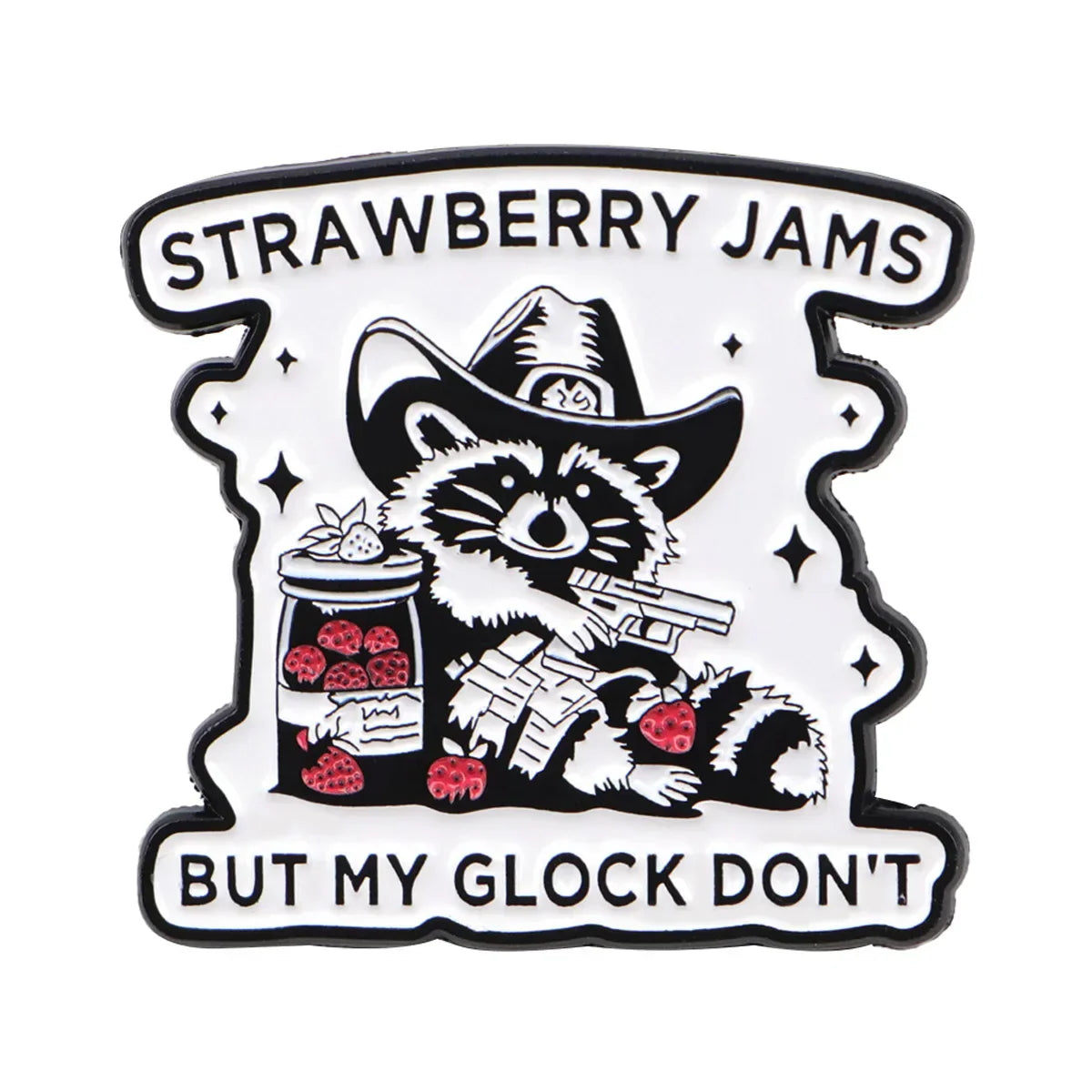 Raccoon & Strawberry Enamel Pin Cartoon Brooch Pines Lapel Pins Funny Quotes Badge Clothing Accessories Fashion Jewelry