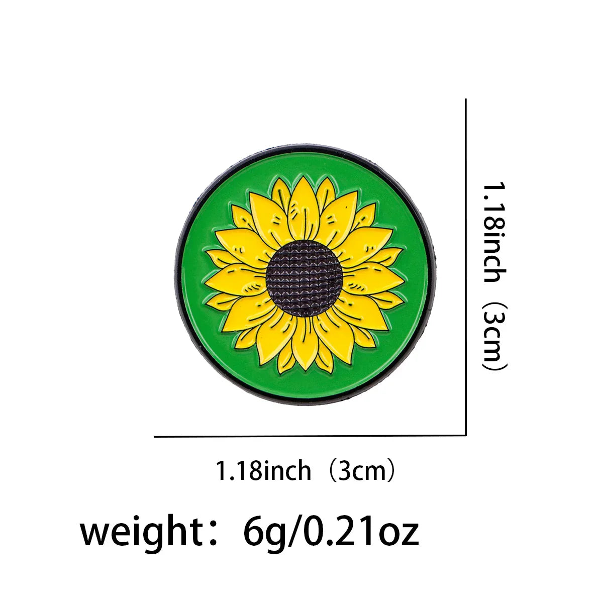 Sunflower Enamel Pin Mental Health Awareness Green Brooch Pins Round Badge Clothing Accessories Fashion Jewelry Friends