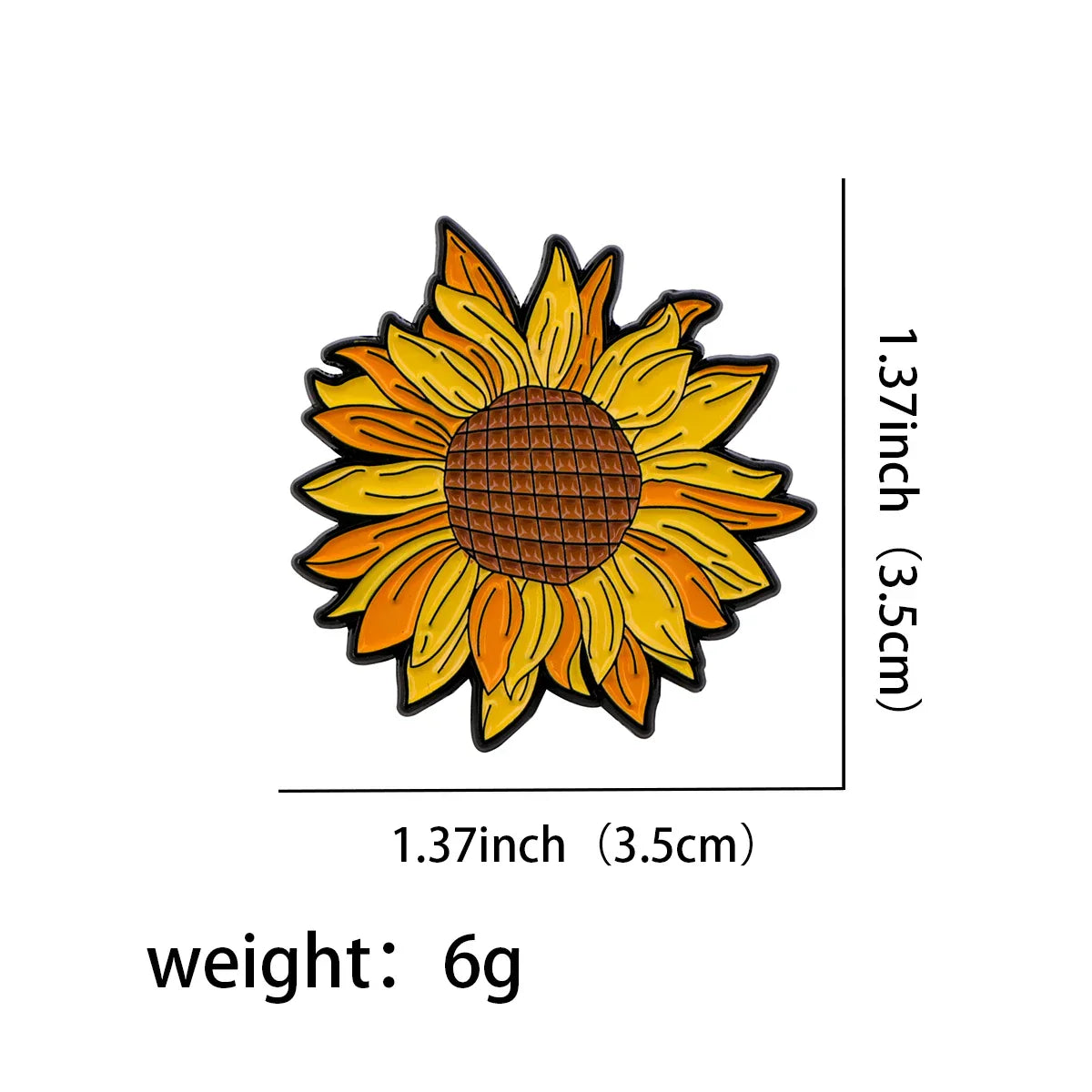 Sunflower Enamel Pin 1