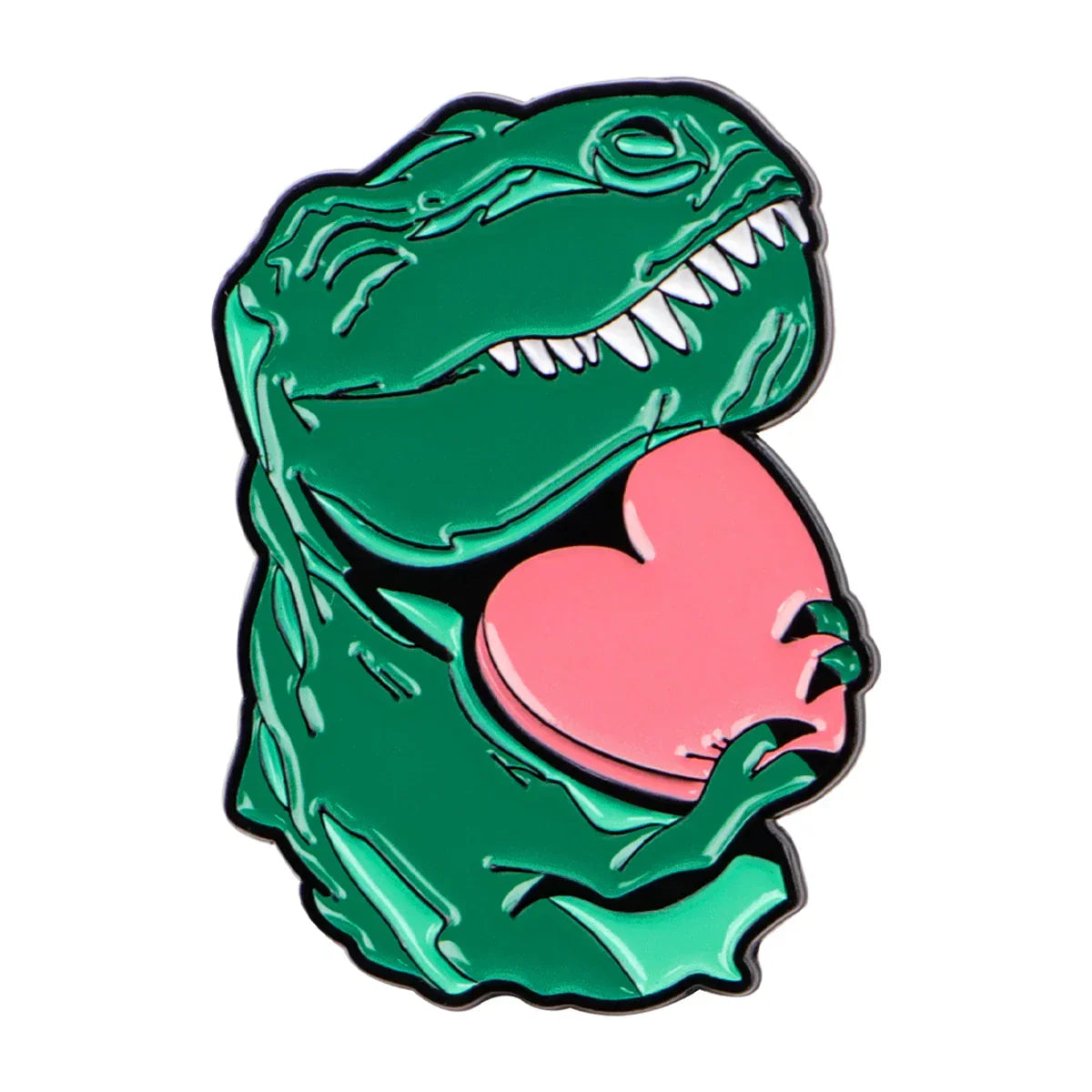 ’T rex Dinosaur Holding Heart Love’ Enamel Pin 1