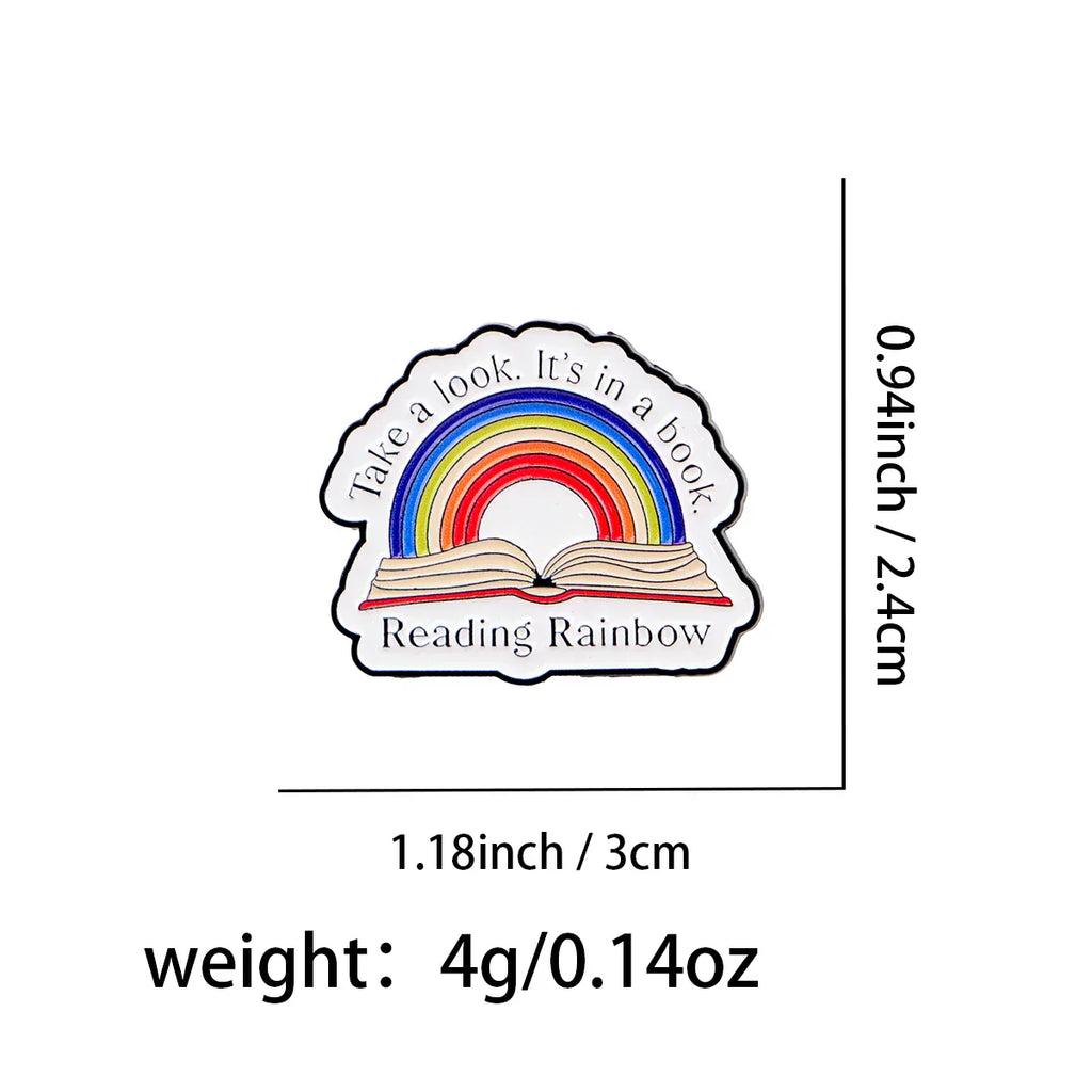 Reading Book Enamel Pin Quotes Lapel Pins for Backpacks Rainbow Badges Brooch for Clothes Accessories Jewelry Friends