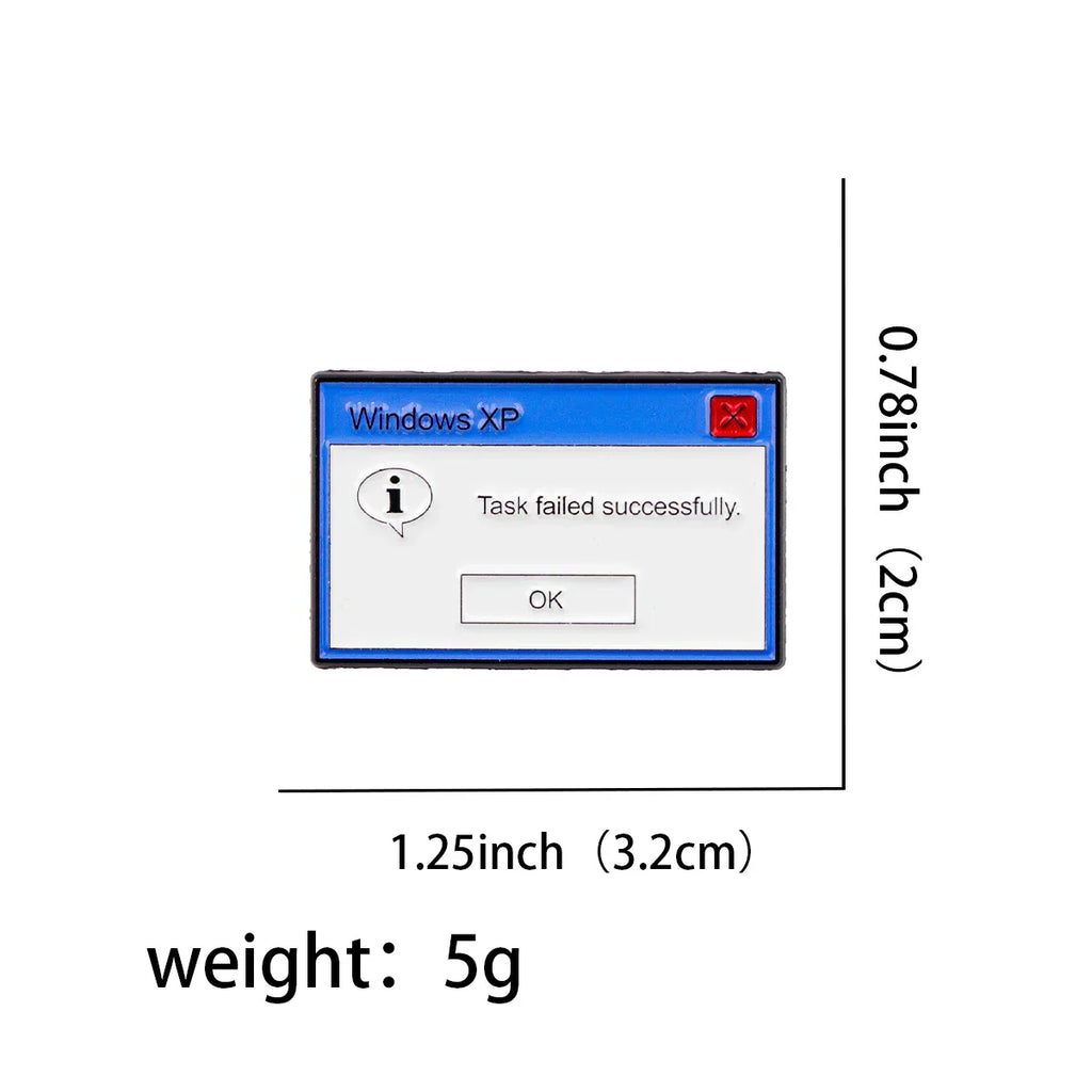 ’Task Failed Successfully’ Windows XP Enamel Pin 1
