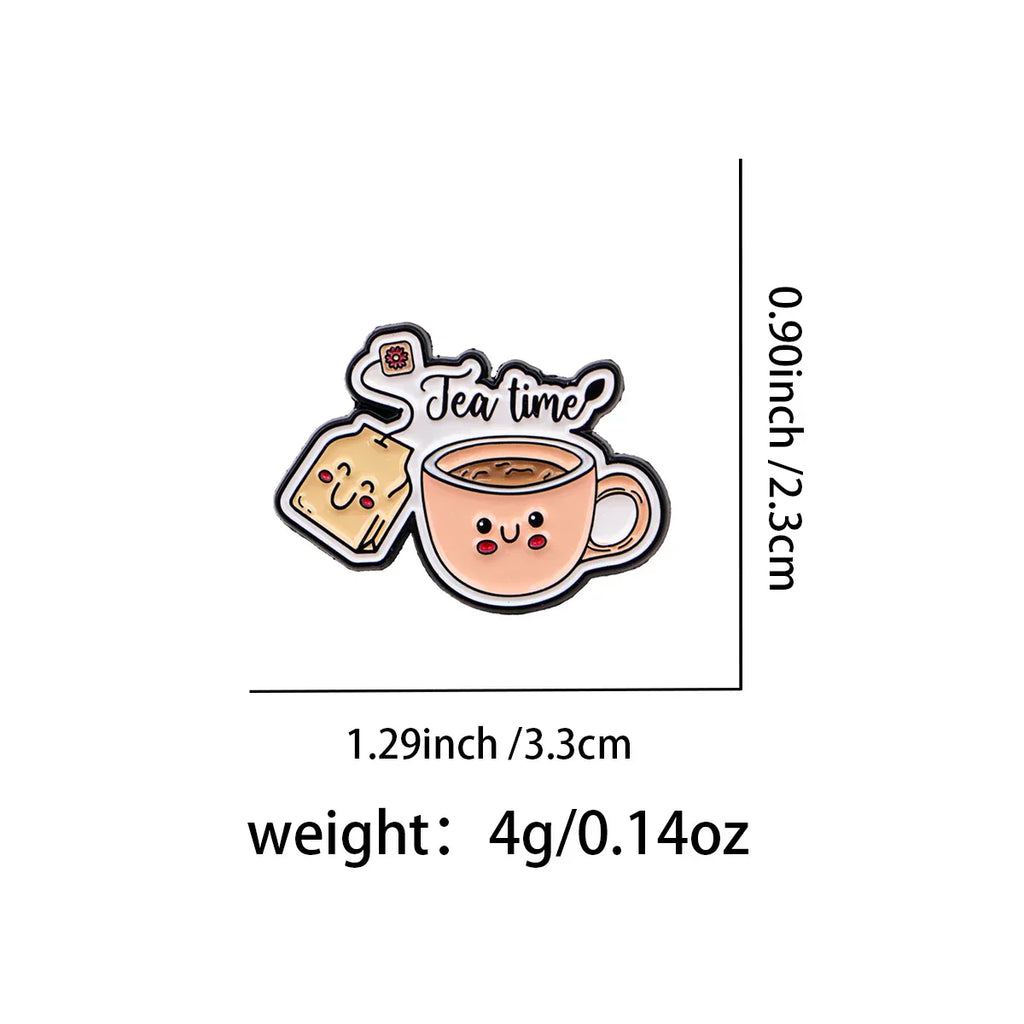Tea Time Cartoon Art Enamel Pin Coffee Brooch Pines Lapel Pins Badge on Backpack Clothing Accessories Fashion Jewelry