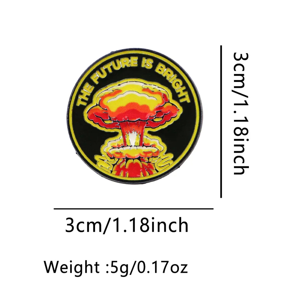 Bright Future Enamel Pin Round Brooch Pines Lapel Pins Mountain Badge Clothing Accessories Inspirational Jewelry Gifts