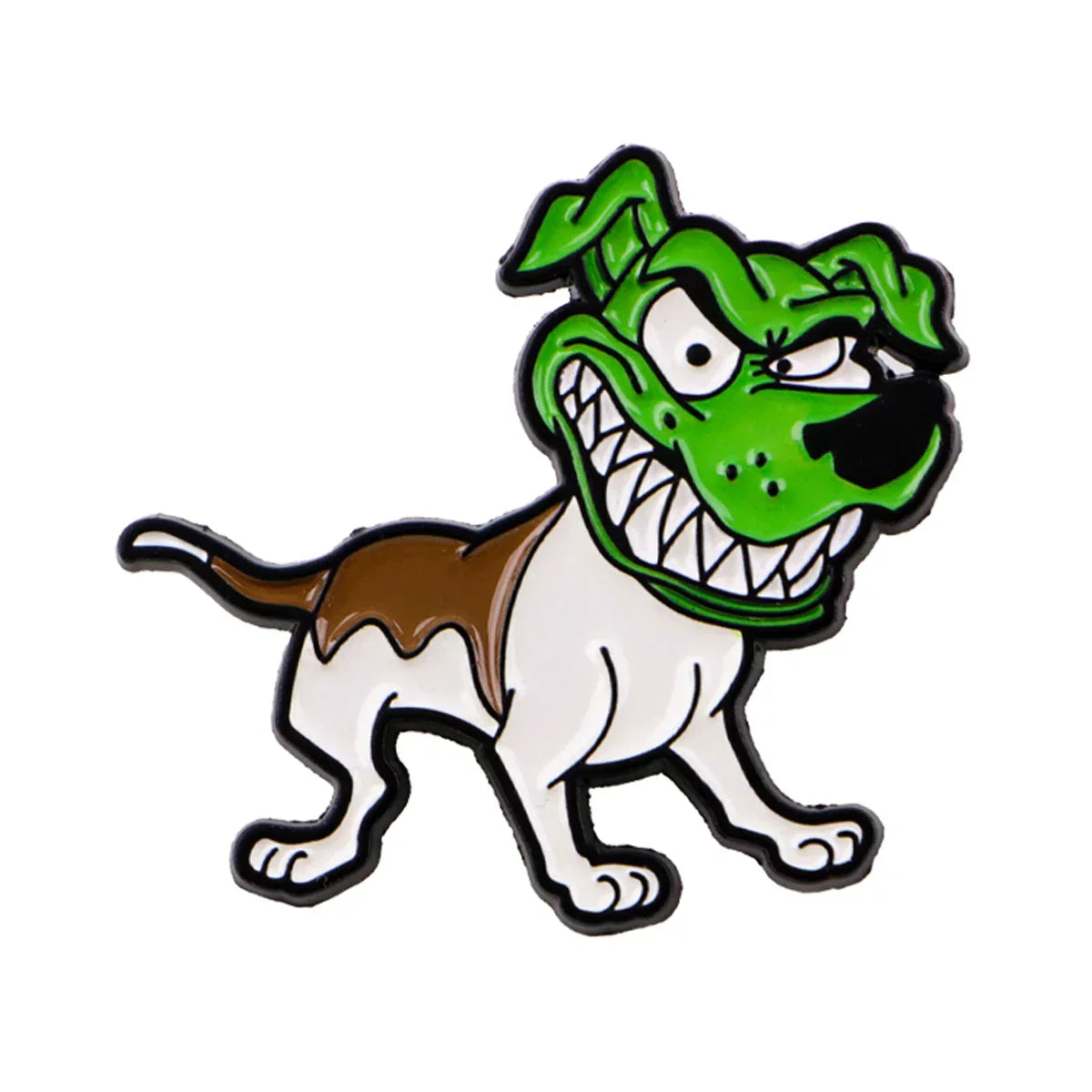 Cartoon Dog Enamel Pin Lapel Pins for Backpacks Anime Green Head Dog Brooches for Women Animal Jewelry Accessories