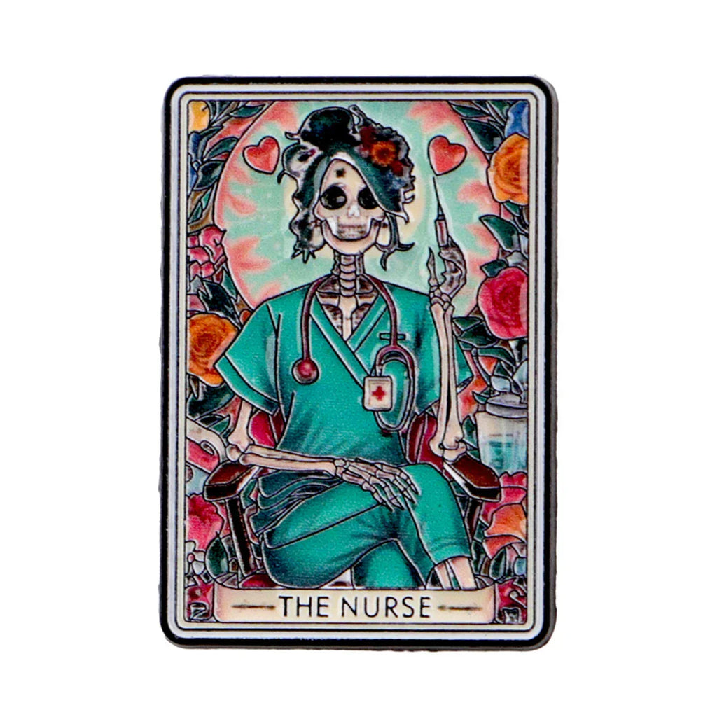 Skeleton Nurse Enamel Pin Tarot Brooch Pines Lapel Pins Badge on Backpack Clothing Accessories Medical Jewelry Friends
