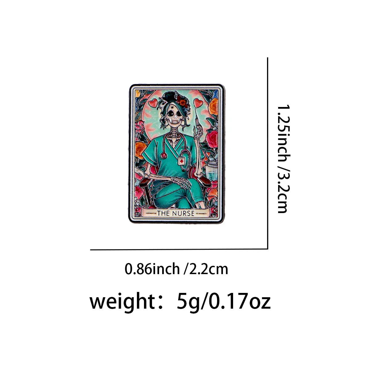Skeleton Nurse Enamel Pin Tarot Brooch Pines Lapel Pins Badge on Backpack Clothing Accessories Medical Jewelry Friends