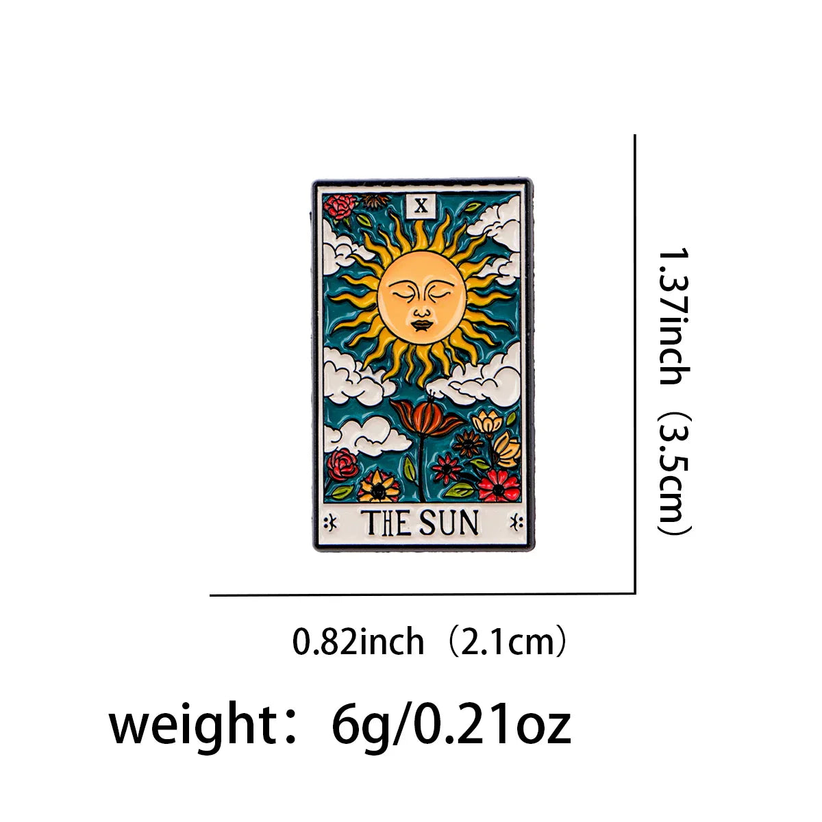 Tarot Sun Enamel Pin Vintage Brooch Pines Lapel Pins Badge on Backpack Clothing Accessories Fashion Jewelry Friends