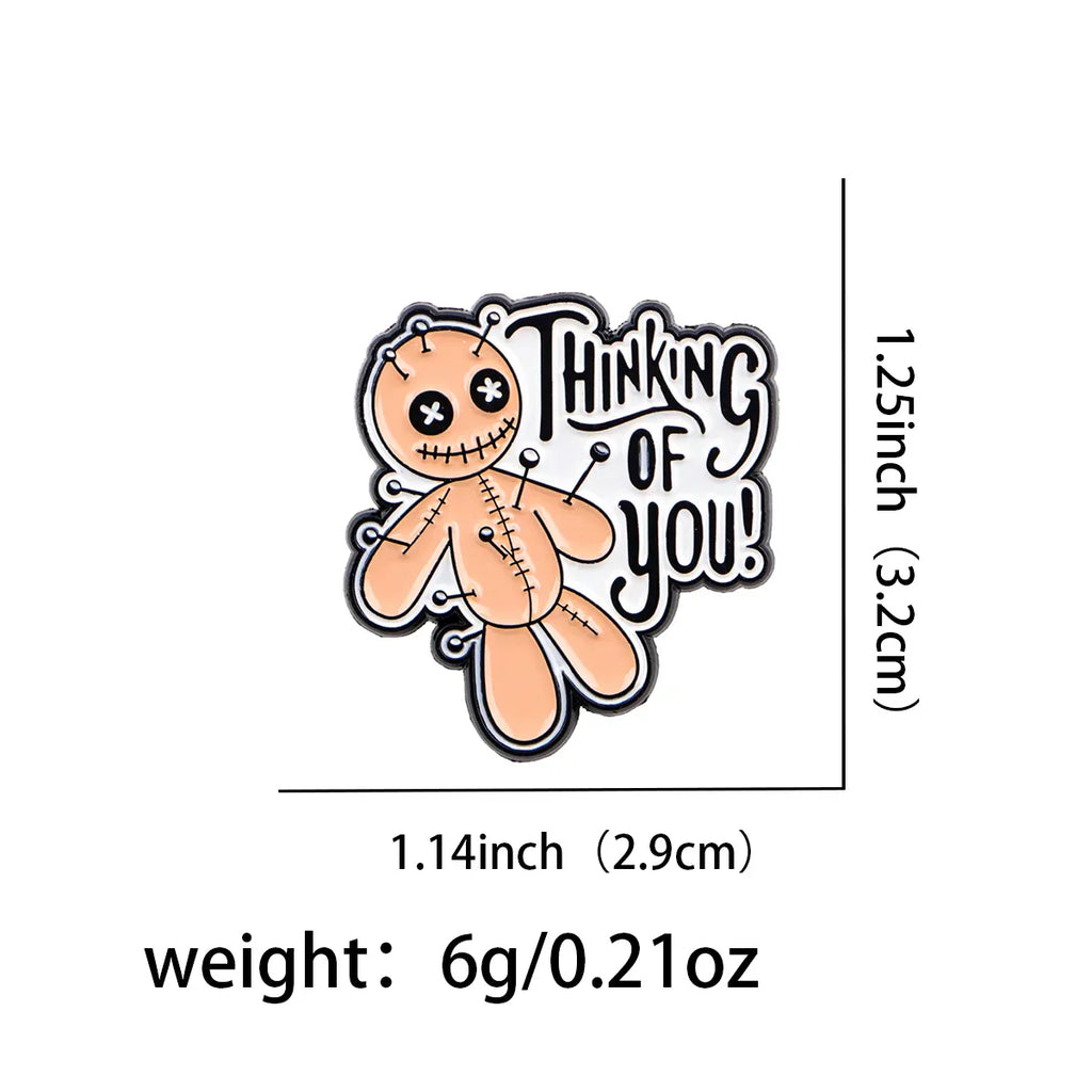 Thinking Of You Voodoo Doll Enamel Pin 1