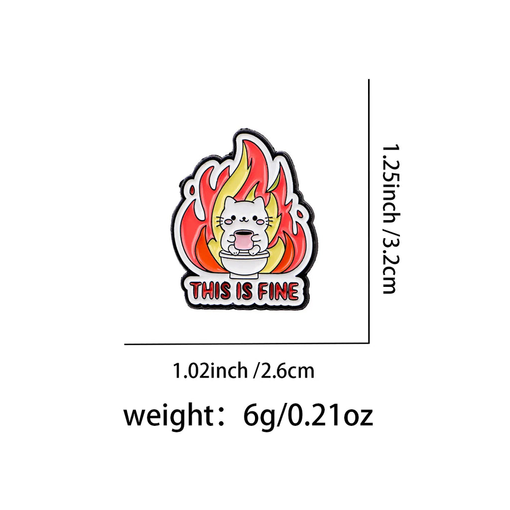 Cute Angry Cat Enamel Pin Quote Brooch Pines Lapel Pins Badge on Backpack Clothing Accessories Funny Jewelry Friends