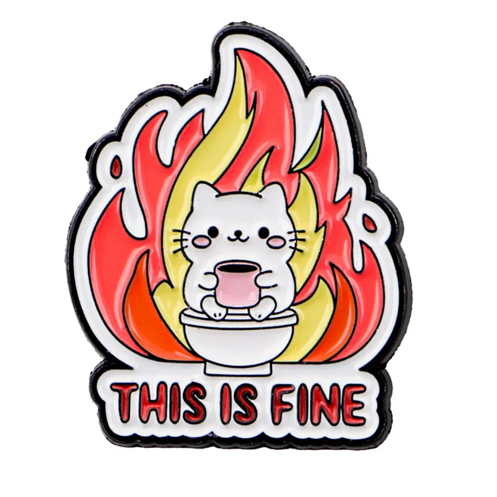 Cute Angry Cat Enamel Pin Quote Brooch Pines Lapel Pins Badge on Backpack Clothing Accessories Funny Jewelry Friends