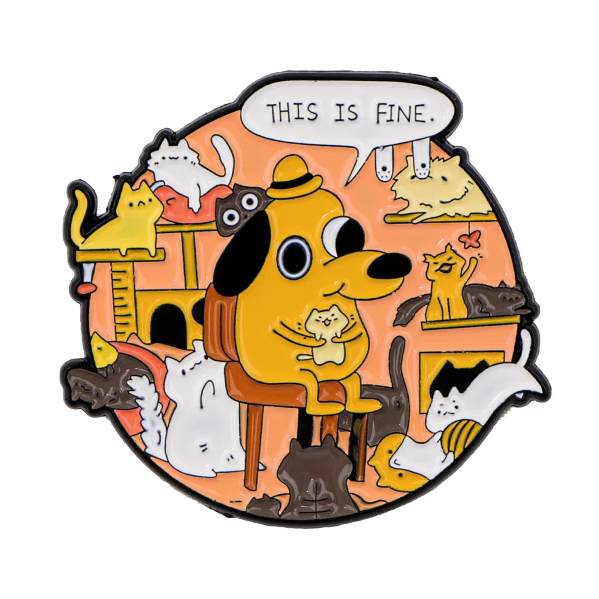 This Is Fine Dog Enamel Pin 1 / MULTI