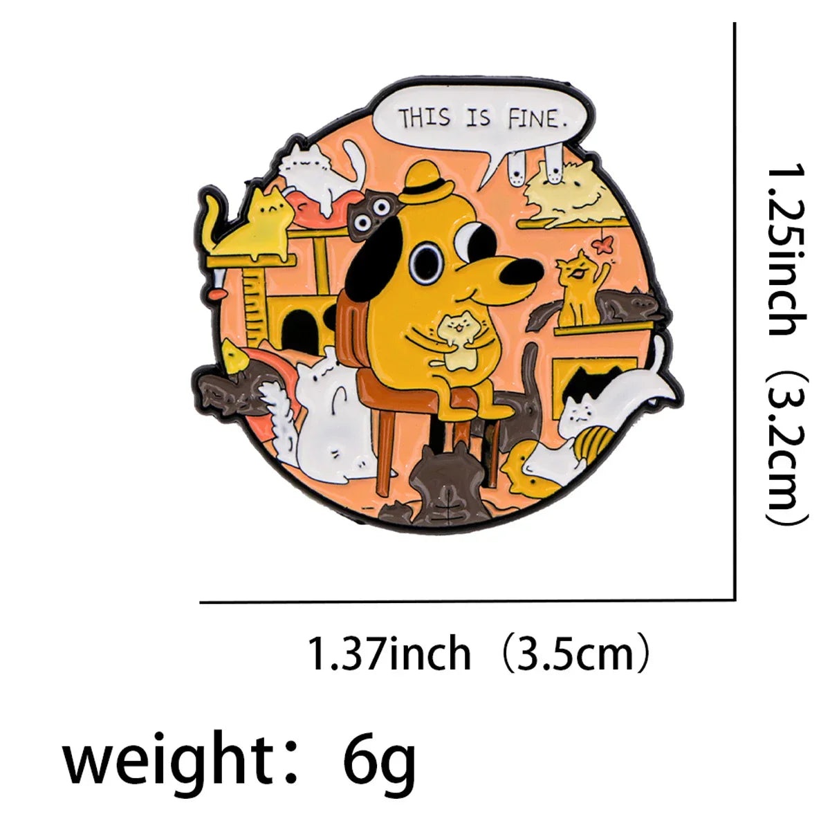 This Is Fine Dog Enamel Pin 1 / MULTI