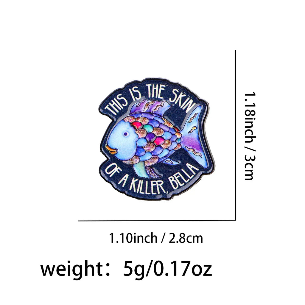 ’THIS IS THE SKIN’ Enamel Pin Fish Brooch Pines Lapel Pins Movie Badge on Backpack Clothing Accessories Funny Jewelry
