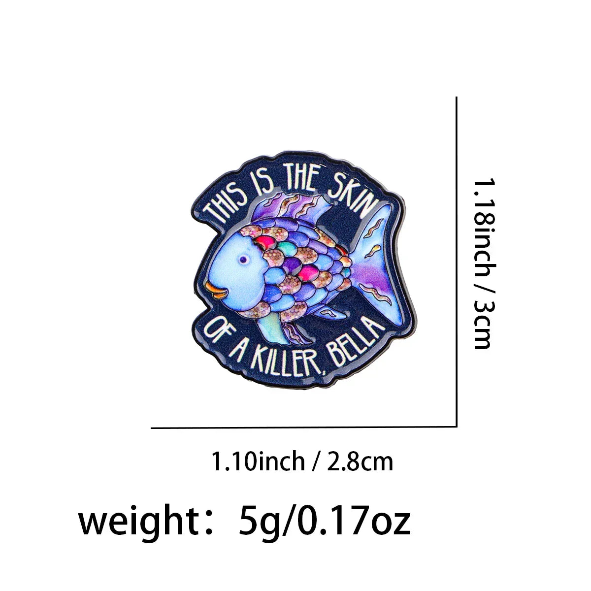 ’THIS IS THE SKIN’ Enamel Pin Fish Brooch Pines Lapel Pins Movie Badge on Backpack Clothing Accessories Funny Jewelry