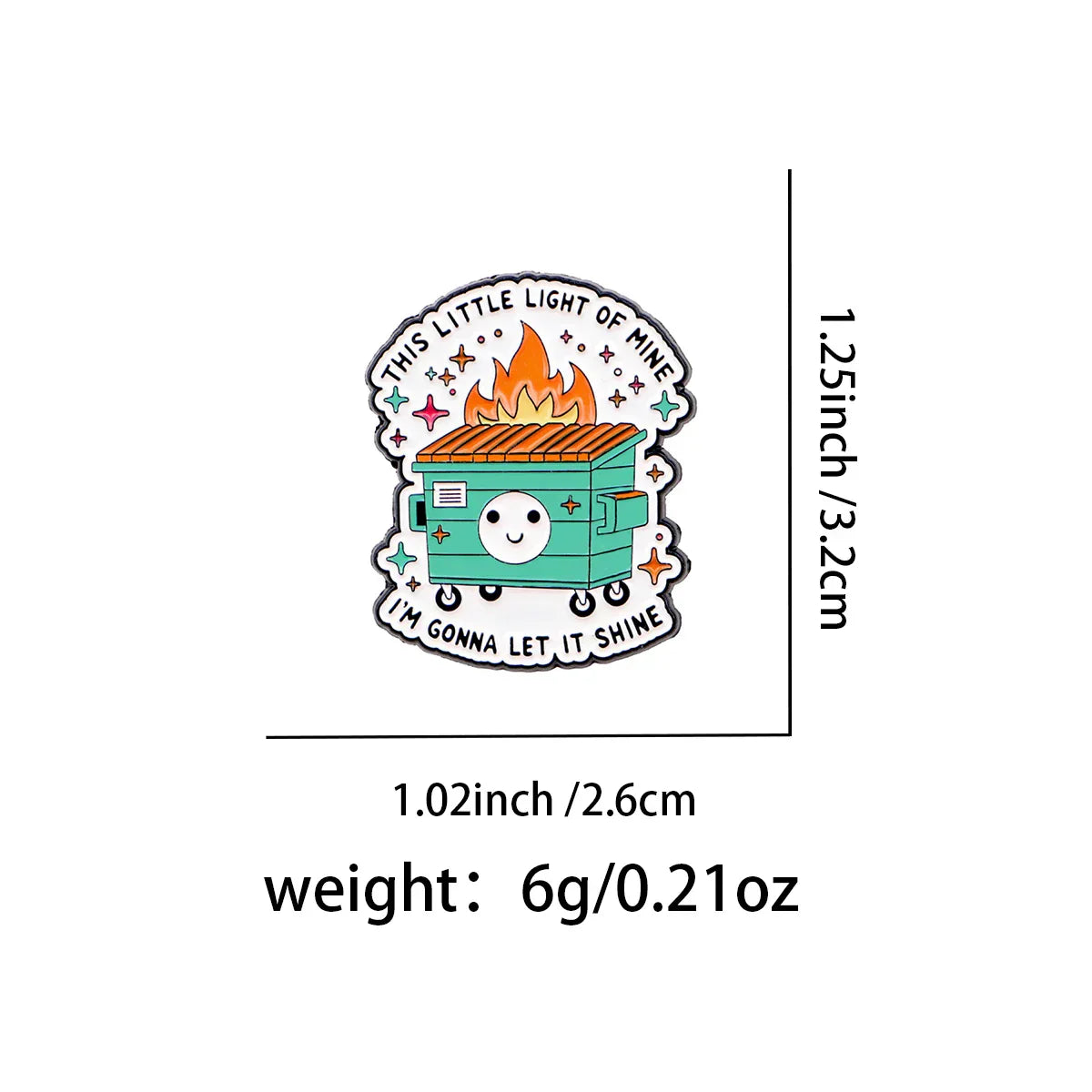 Dumpster Fire Enamel Pin Humor Brooch Pines Lapel Pins Badge on Backpack Clothing Accessories Funny Jewelry Friends