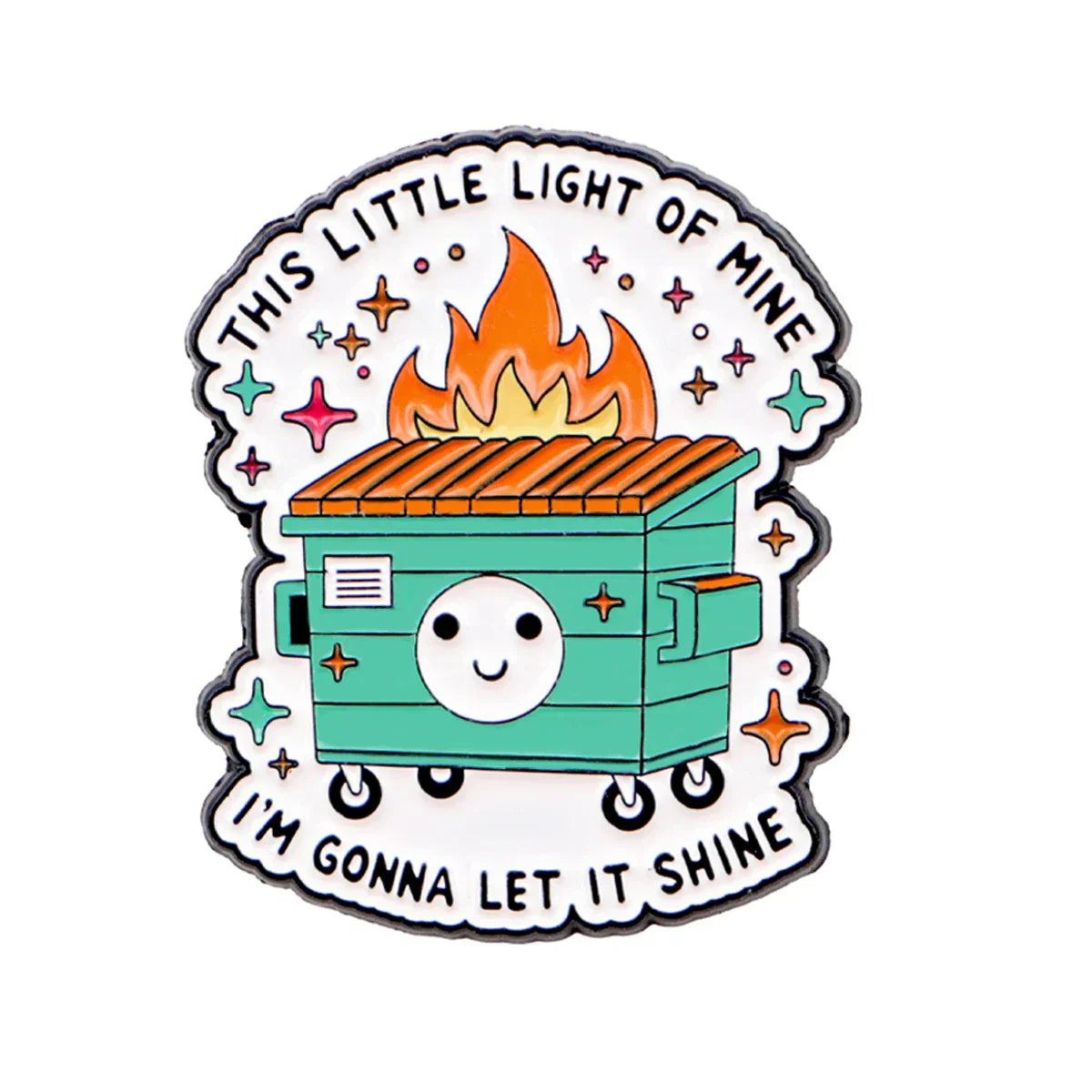 Dumpster Fire Enamel Pin Humor Brooch Pines Lapel Pins Badge on Backpack Clothing Accessories Funny Jewelry Friends