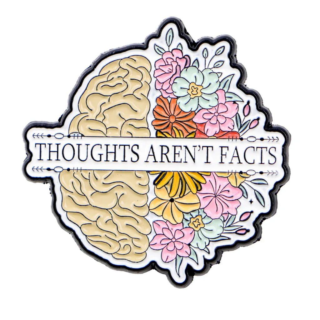 Mental Health Brain Enamel Pin Thoughts Brooch Lapel Pins Badge on Backpack Clothing Accessories Fashion Jewelry
