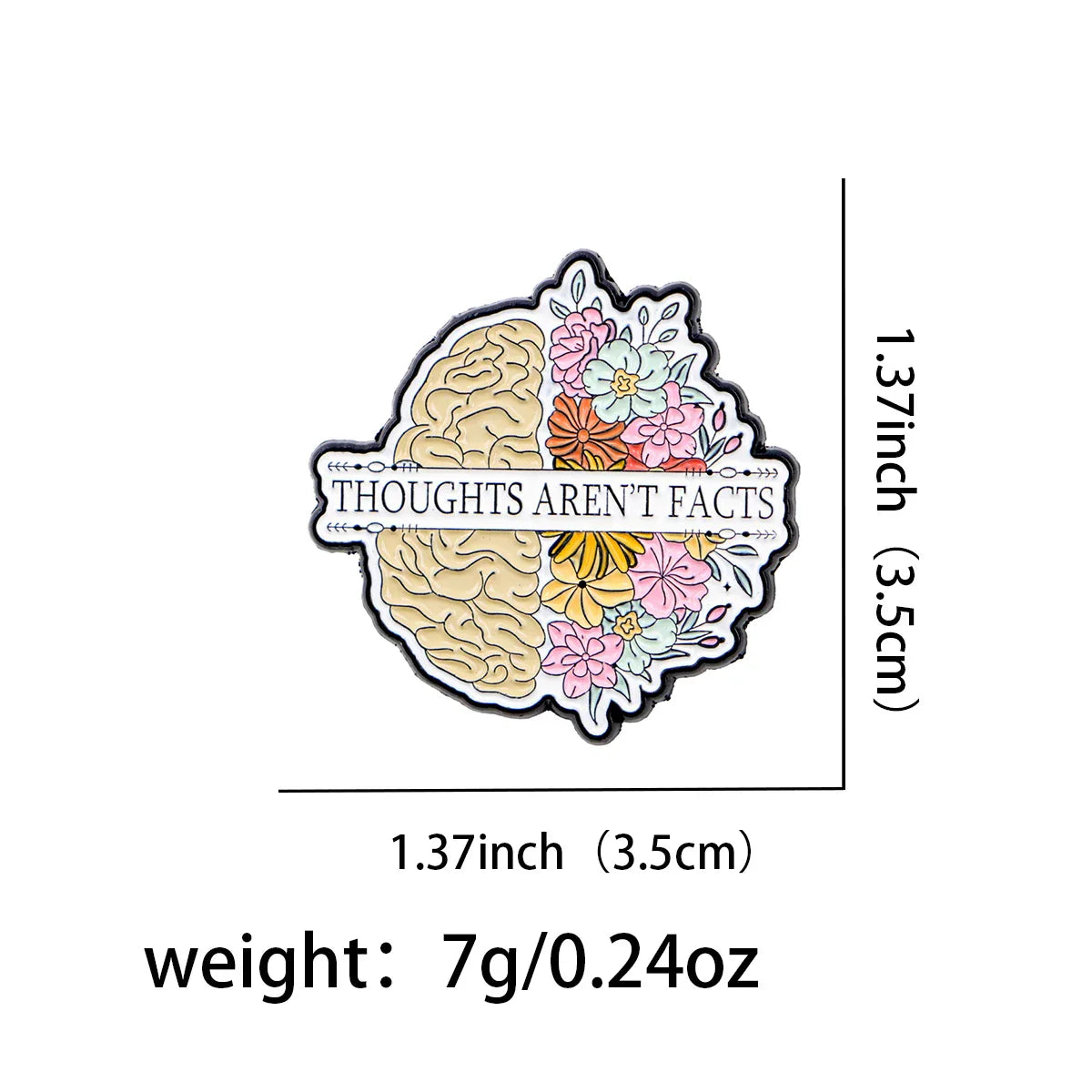 Mental Health Brain Enamel Pin Thoughts Brooch Lapel Pins Badge on Backpack Clothing Accessories Fashion Jewelry