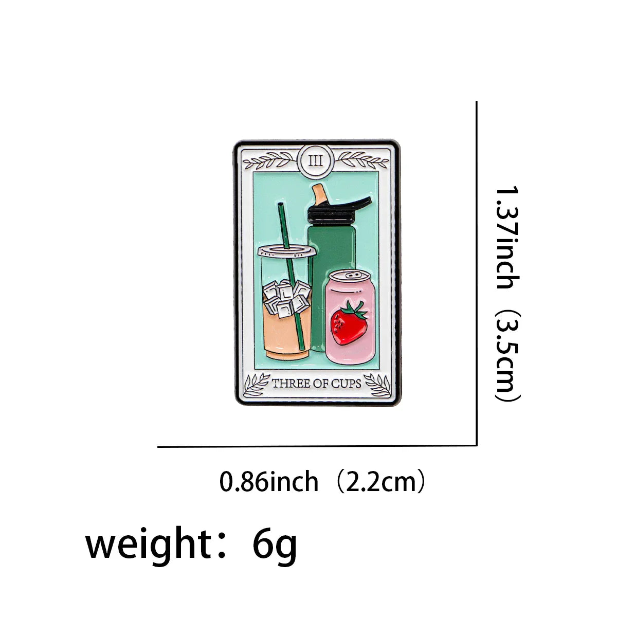Three Of Cups Tarot Enamel Pin 1