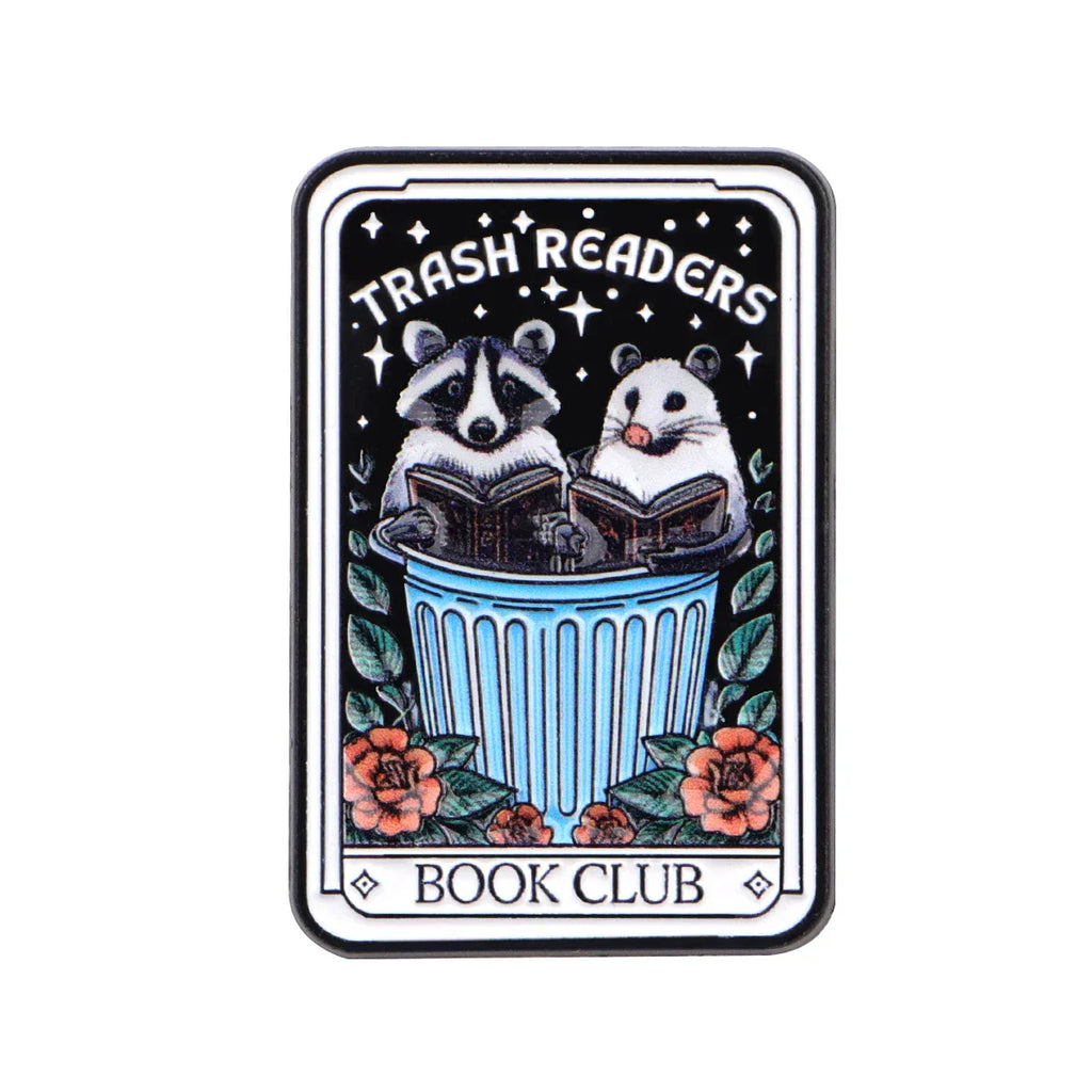 BOOK CLUB Enamel Pin Raccoon & Opossum Brooch Pines Lapel Pins Tarot Badge Clothing Accessories Fashion Jewelry Friends