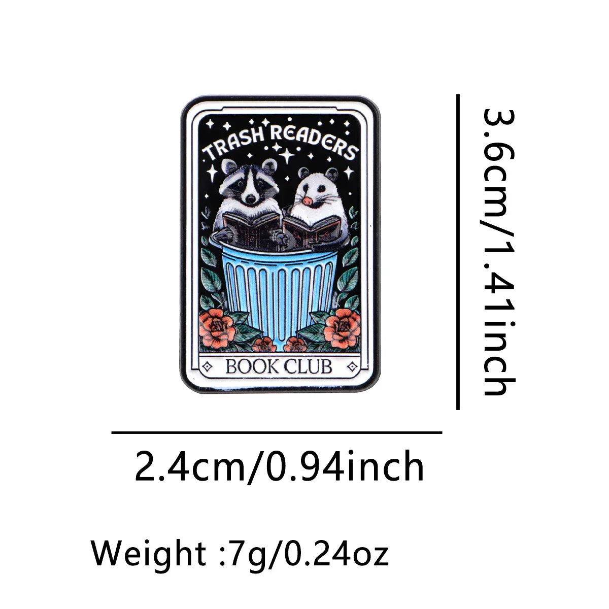 BOOK CLUB Enamel Pin Raccoon & Opossum Brooch Pines Lapel Pins Tarot Badge Clothing Accessories Fashion Jewelry Friends
