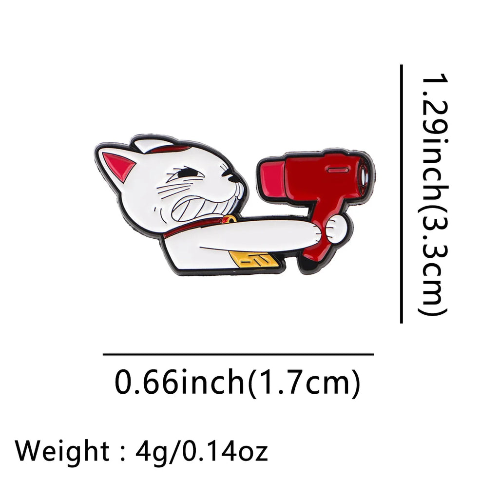 Cute Cat Enamel Pin Anime Brooch Pines Lapel Pins Funny Badge on Backpack Clothing Accessories Animal Jewelry Friends