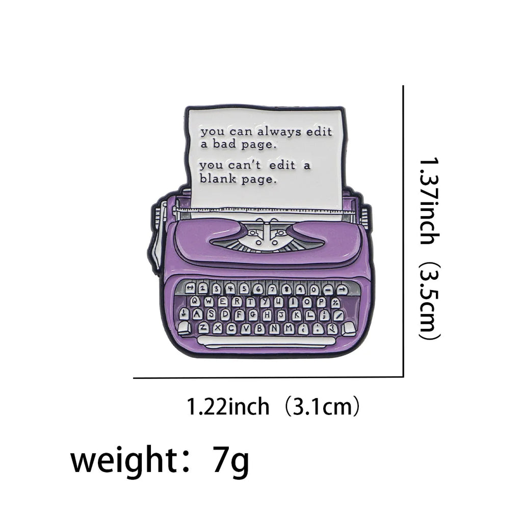 Typewriter Enamel Pin 1