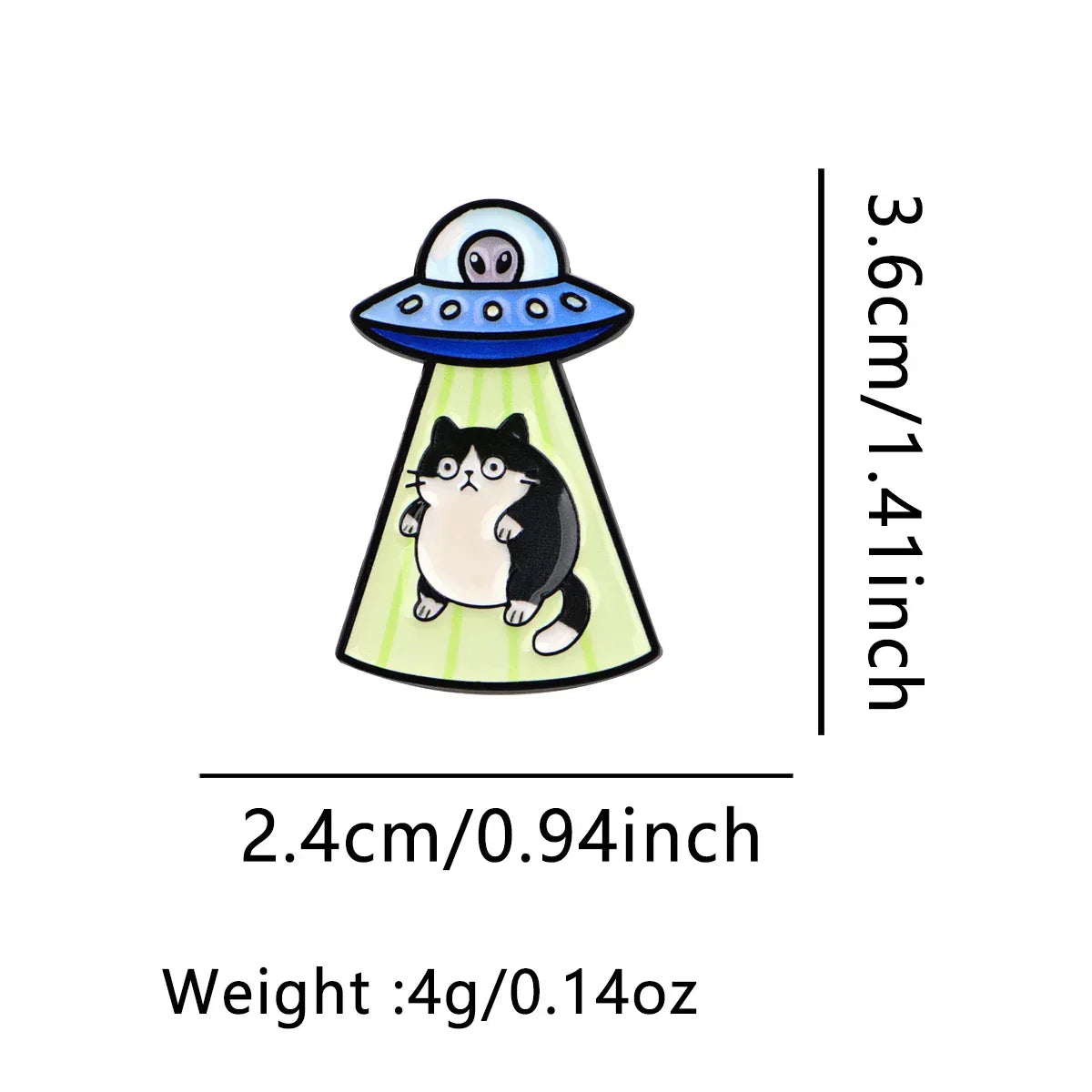 UFO Alien Enamel Pin Black Cat Brooch Pines Lapel Pins Badge on Backpack Clothing Accessories Funny Jewelry Friends