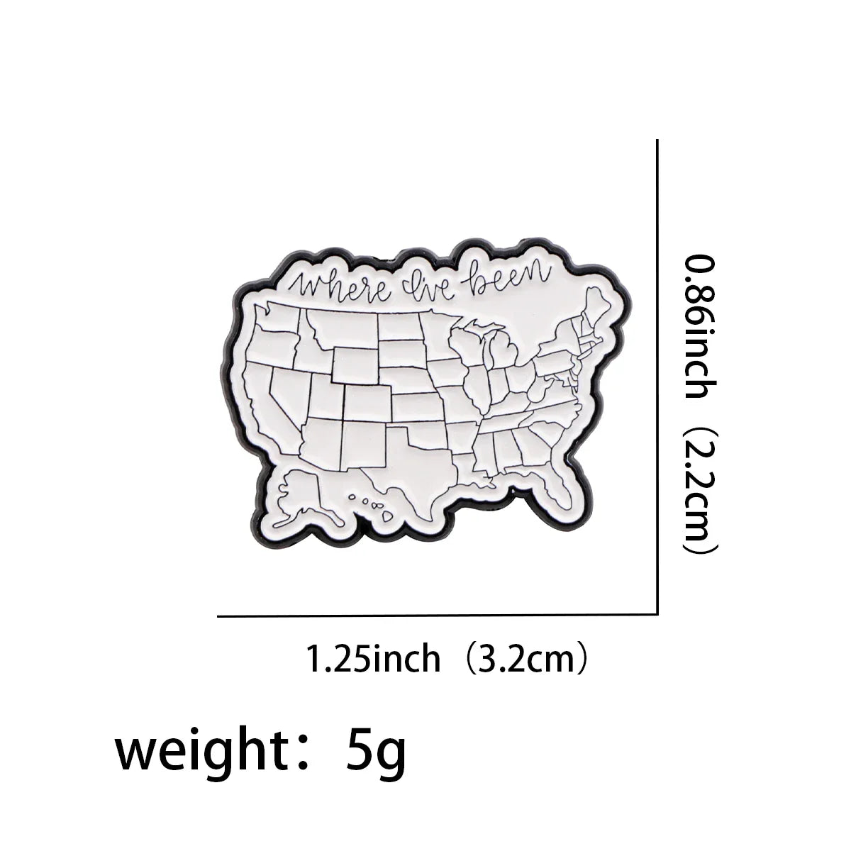 USA Map Enamel Pin 1