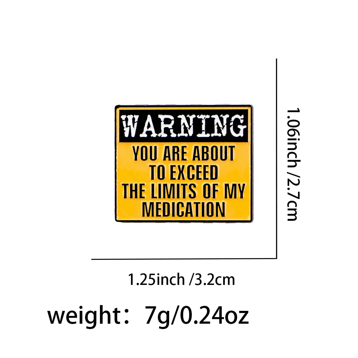 Funny Warning Sign Enamel Pin Humorous Brooches Lapel Pins Badge on Backpack Clothing Accessories Fashion Jewelry