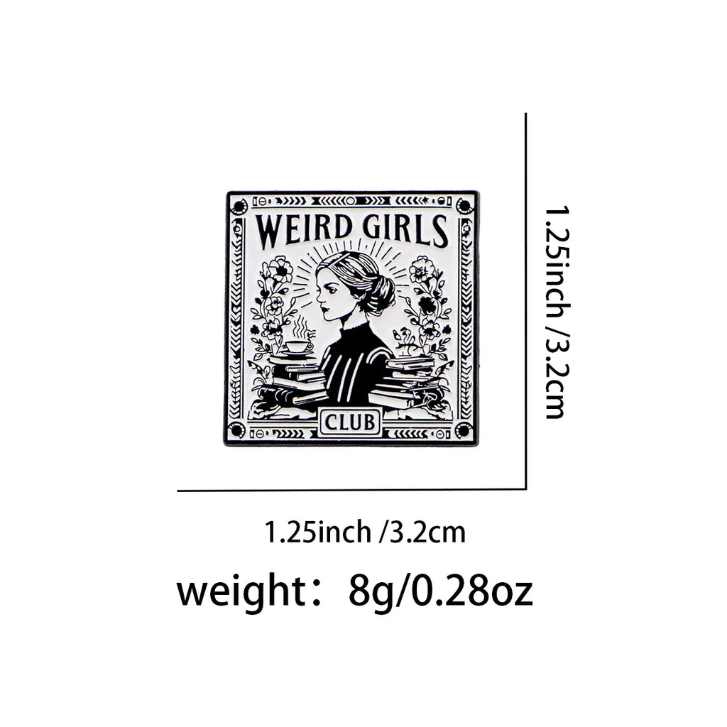 WEIRD GIRLS Enamel Pin CLUB Brooch Pines Lapel Pins Badge on Backpack Clothing Accessories Fashion Jewelry Friends