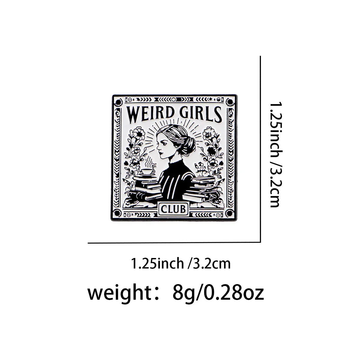 WEIRD GIRLS Enamel Pin CLUB Brooch Pines Lapel Pins Badge on Backpack Clothing Accessories Fashion Jewelry Friends