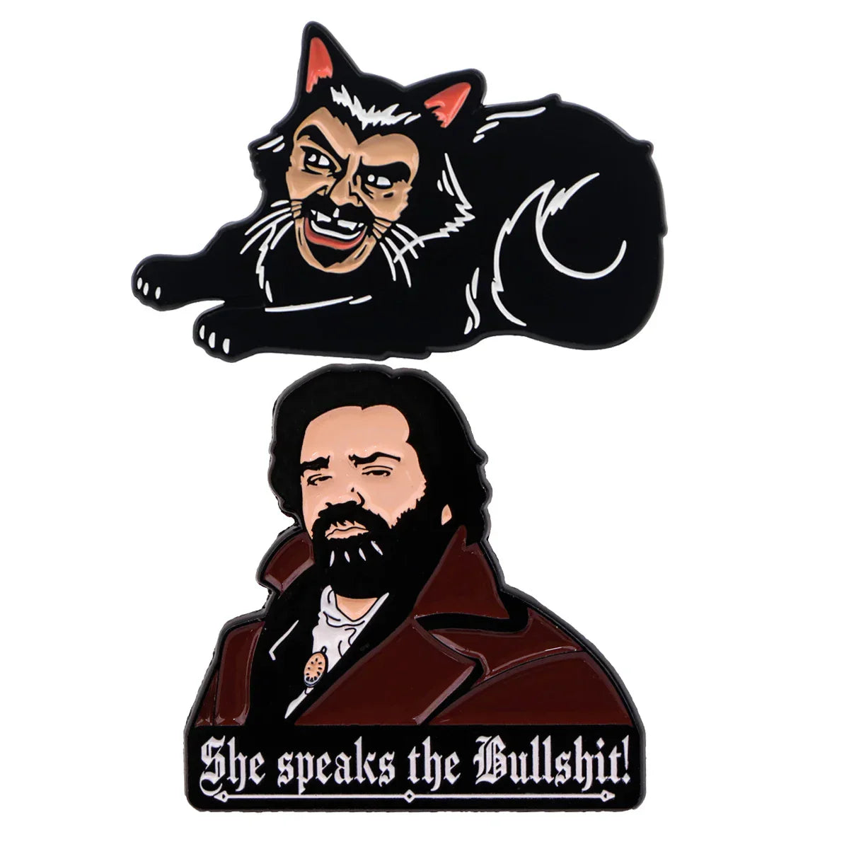 Vintage Movie Inspired Enamel Pin Cat Brooch Pines Lapel Pins Funny Badge Clothing Accessories Fashion Jewelry Friends