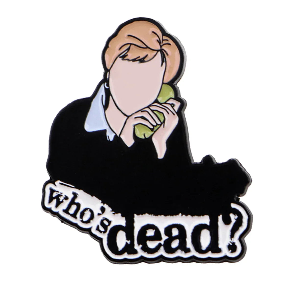 ’who’s dead？’ Enamel Pins Cartoon Brooches Badge Lapel Pins for Backpacks Clothes Decoration Fashion Jewelry Friends