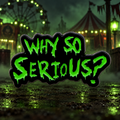 Why So Serious Pin at a spooky nighttime carnival