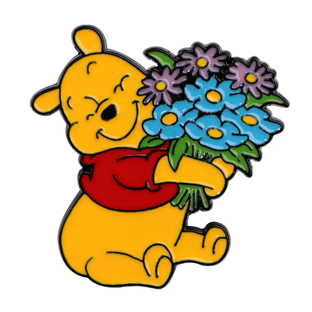 Winnie The Pooh Flowers Enamel Pin 1