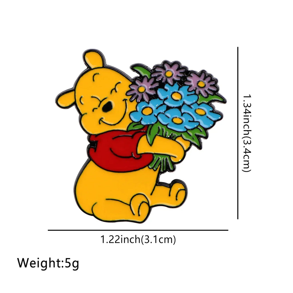 Winnie The Pooh Flowers Enamel Pin 1