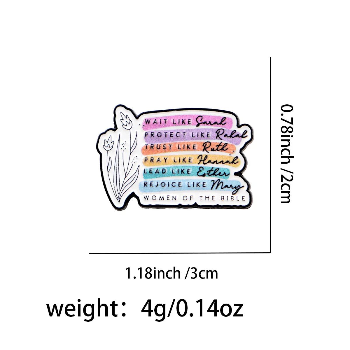 Christian Quotes Enamel Pin Flowers Brooch Pines Lapel Pins Badge on Backpack Clothing Accessories Fashion Jewelry