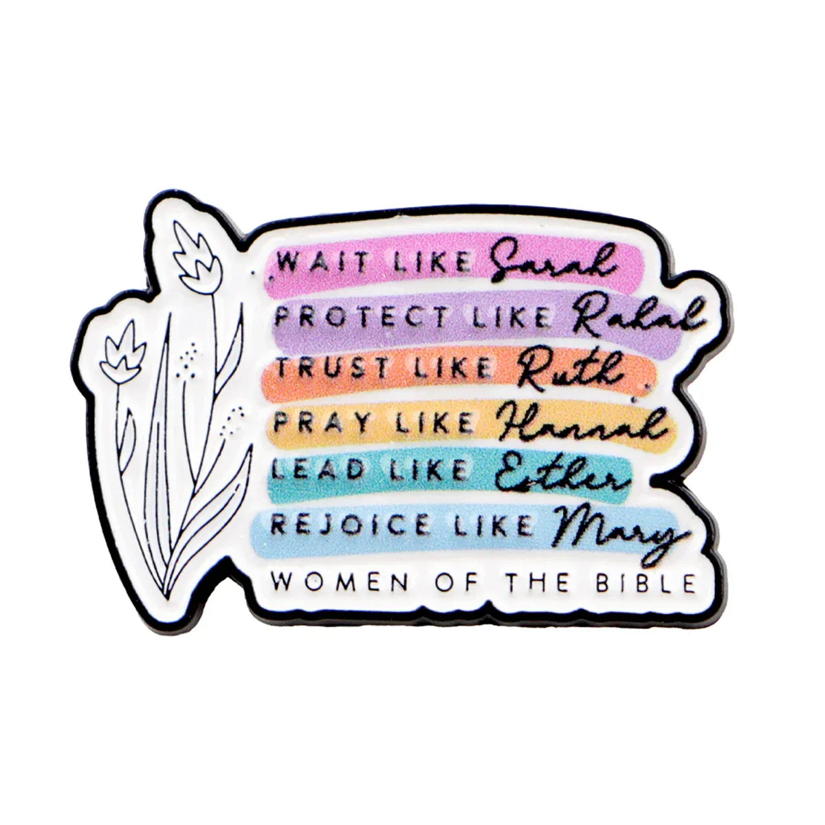 Christian Quotes Enamel Pin Flowers Brooch Pines Lapel Pins Badge on Backpack Clothing Accessories Fashion Jewelry