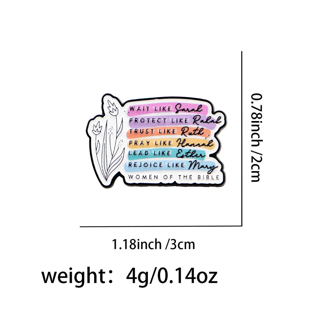 Christian Quotes Enamel Pin Flowers Brooch Pines Lapel Pins Badge on Backpack Clothing Accessories Fashion Jewelry